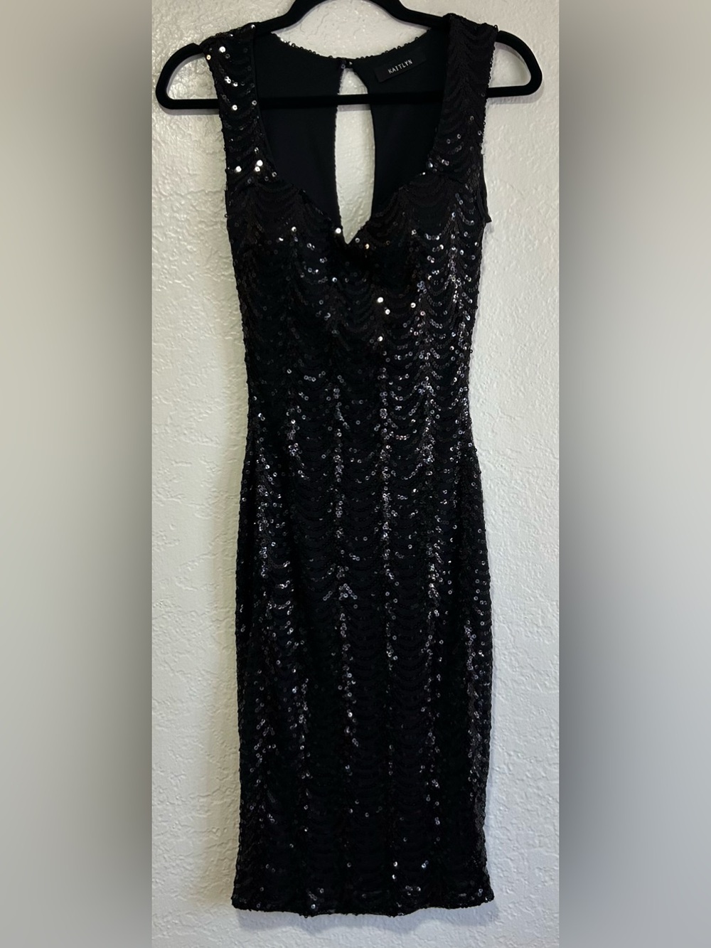 Kaitlyn Black Sequin Midi Dress